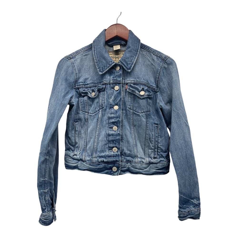 Levi's Women's /Youth Girls Blue Jean Button Down Jacket Medium - Picture 2 of 5